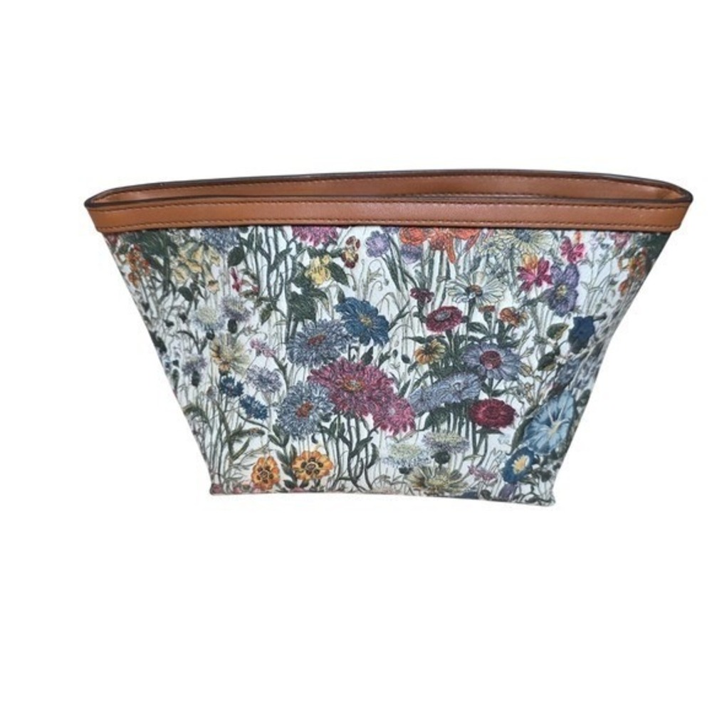 Tory Burch Kerrington Triangle Cosmetic Case Melody Floral Multi Color - Picture 3 of 7